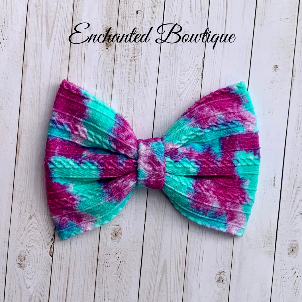 Ella Bow - Blue & Pink Tie-Dye